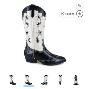 UNIONBAY Black and White Star Heeled Boots